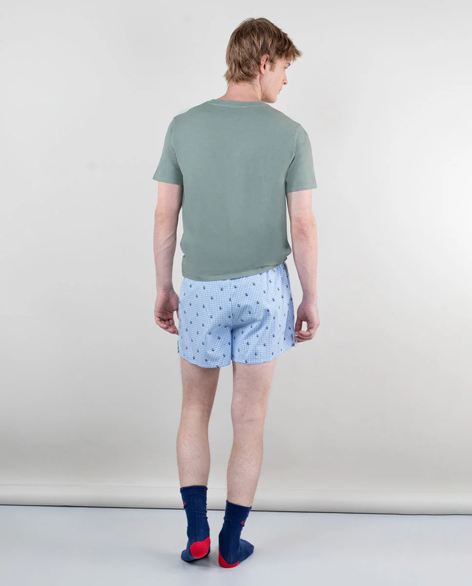 Pack Calzoncillos Vichy Azul Gansos/Raya Butcher Rosa - Imagen 3