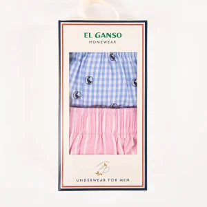 Pack Calzoncillos Vichy Azul Gansos/Raya Butcher Rosa