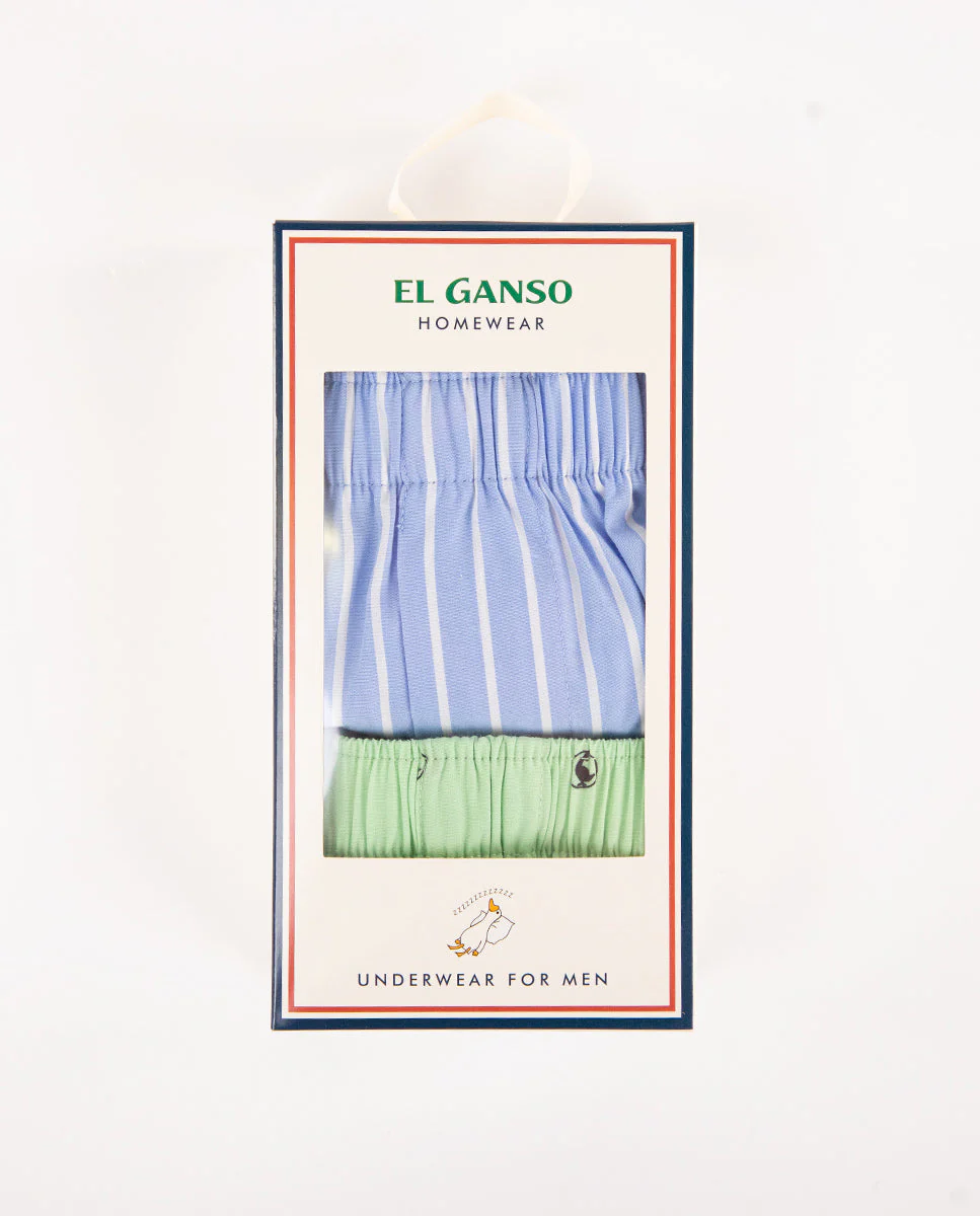 Pack Calzoncillos Raya Butcher Azul/Gansos Verde