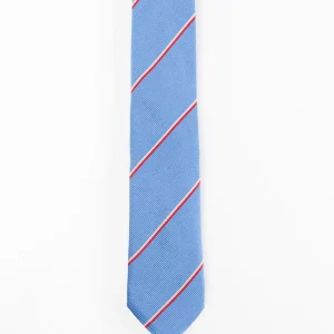 Corbata Seda Azul Naranja