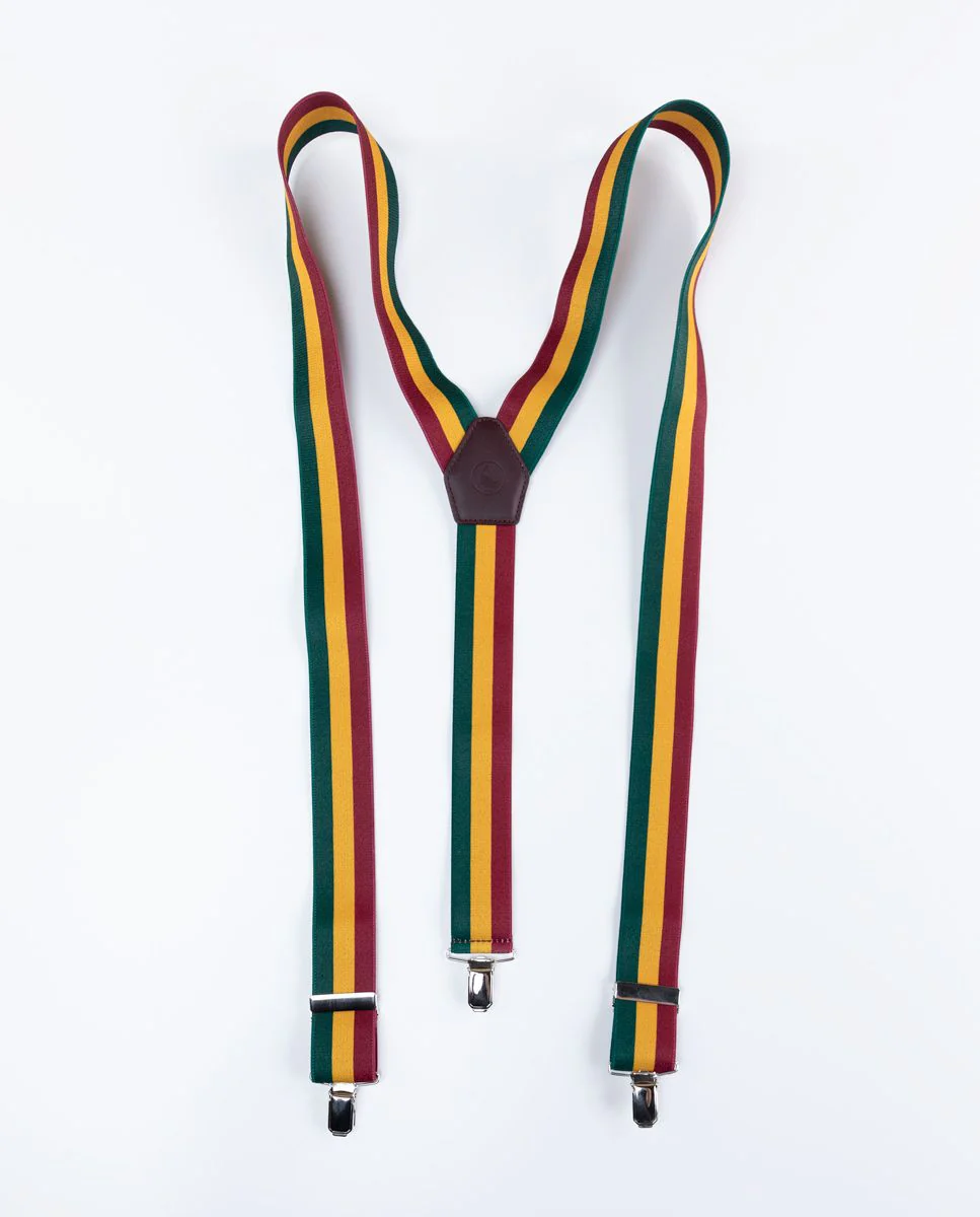 Tirantes Raya Verde Granate