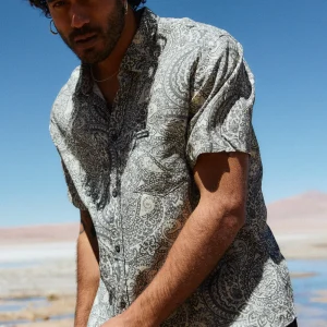 Camisa Mero Paisley Azul Hombre ECOVERO™