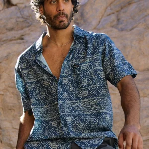 Camisa Mero Tribal Azul Hombre ECOVERO™