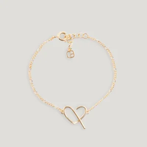 Pulsera corazón CP latón dorado