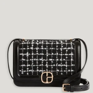 Bolso de tweed negro