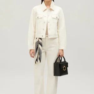 Cazadora recta vaquera en crudo