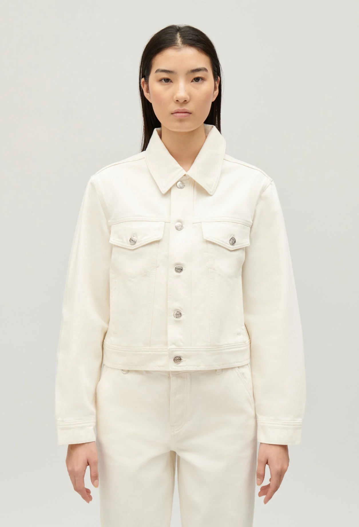 Cazadora recta vaquera en crudo - Imagen 4