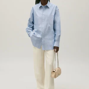 Camisa de algodón azul celeste