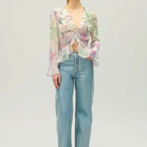 Blusa de seda con estampado de acuarela