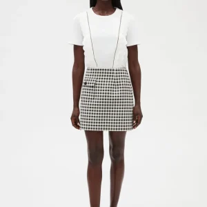 Falda corta de cuadros bicolor