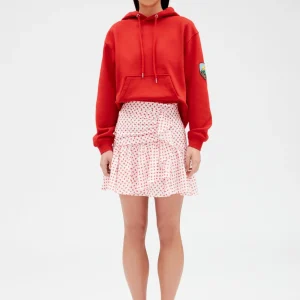 Falda corta con volantes