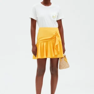 Falda corta con volantes mimosa