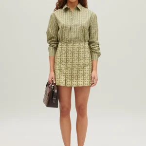 Falda corta trapecio monograma