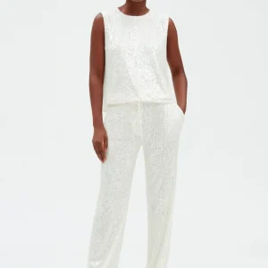Pantalón de lentejuelas blanco