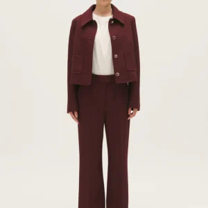 Pantalón recto burdeos