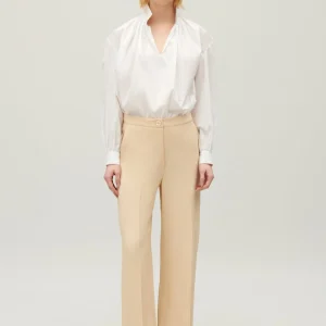 Pantalón ancho en beige
