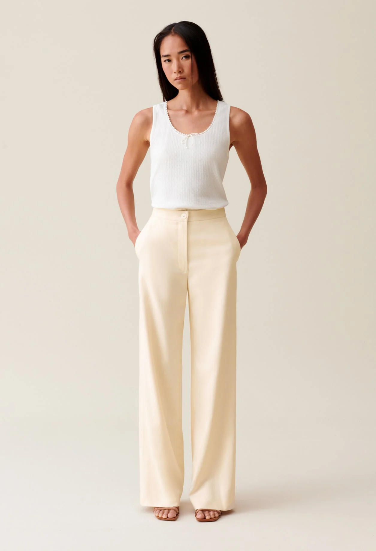 Pantalón de sastre marfil - Imagen 3