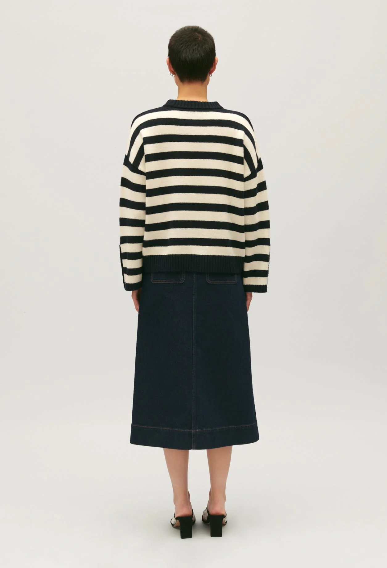 Jersey holgado de rayas de dos colores - Imagen 3