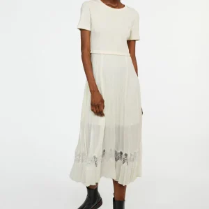 Vestido midi Teli bimaterial marfil