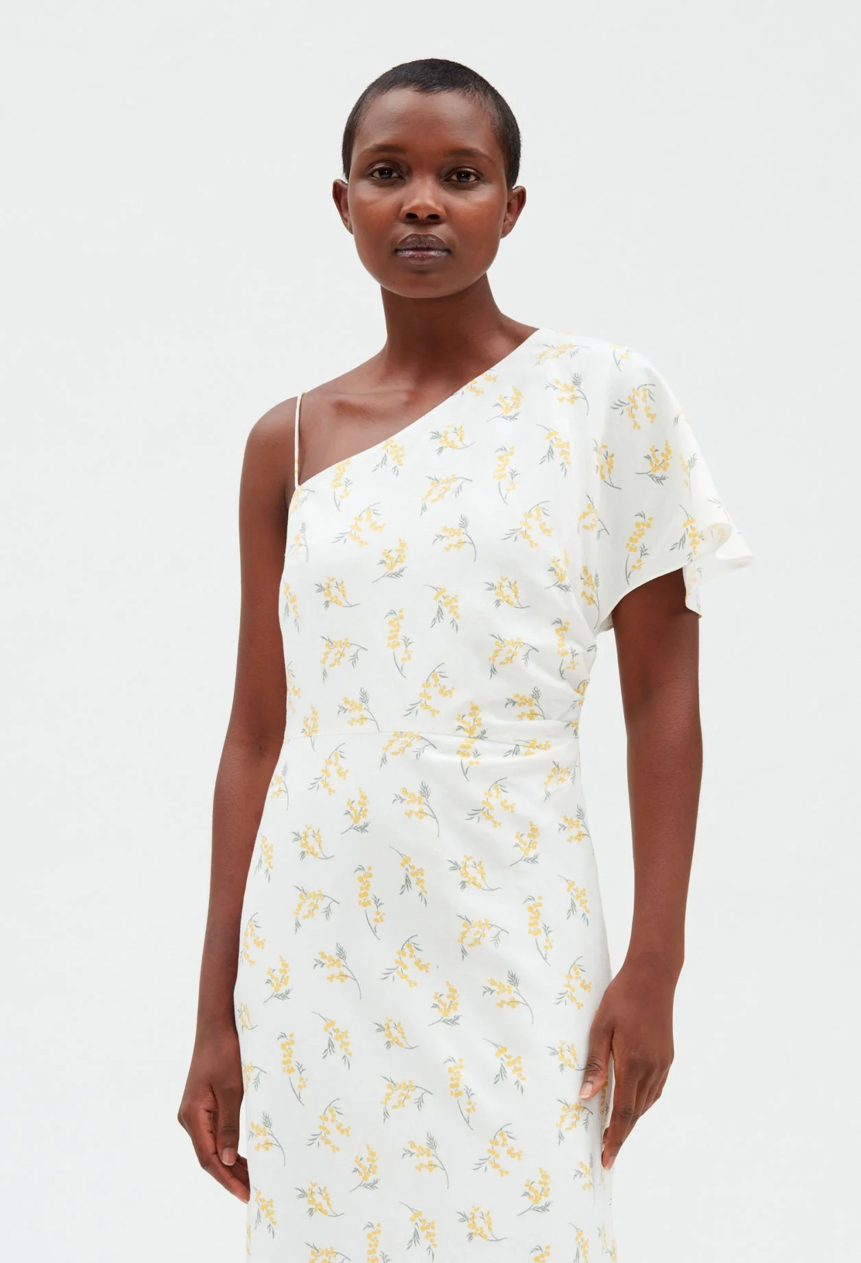 Vestido midi asimétrico mimosa - Imagen 3