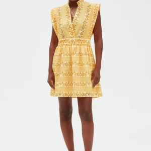 Vestido corto de algodón bordado