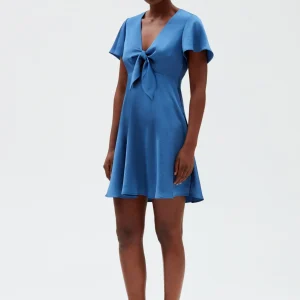 Vestido corto fluido azul