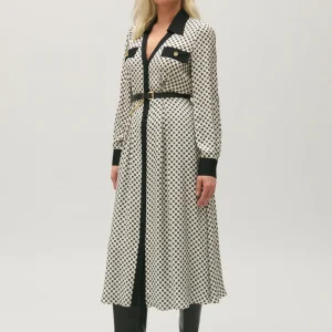 Vestido largo estampado CP en blanco