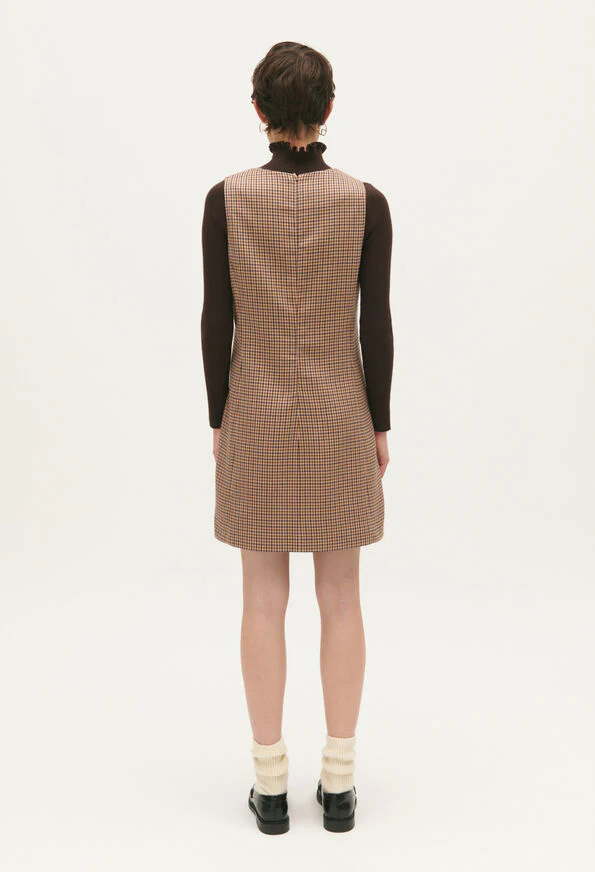 Vestido corto con estampado camel - Imagen 3