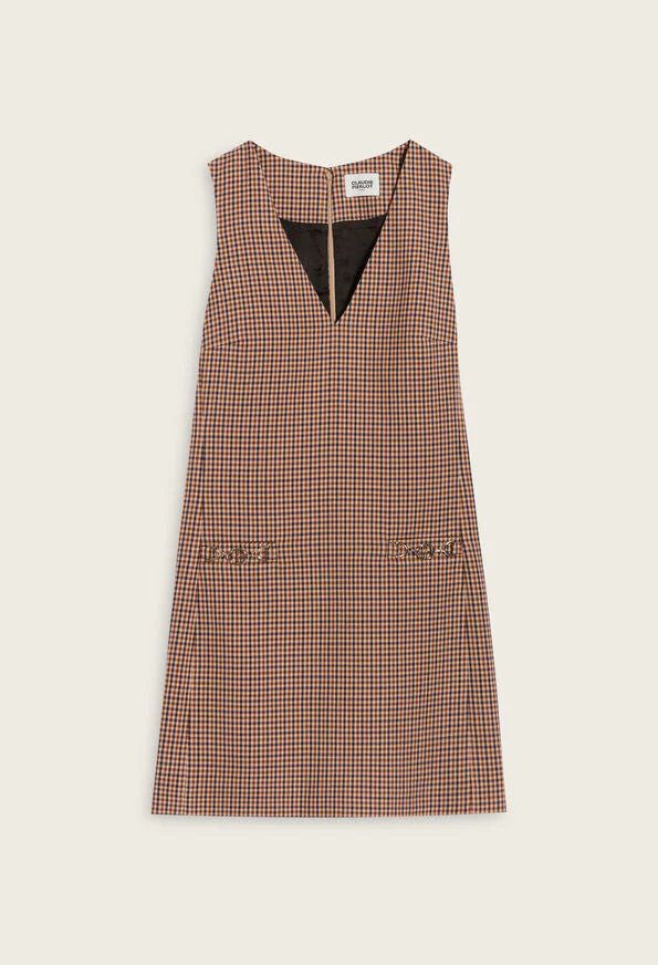 Vestido corto con estampado camel - Imagen 6