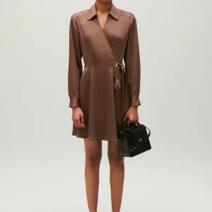 Vestido corto fluido Rixie marrón glacé