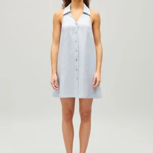 Vestido corto babydoll abotonado