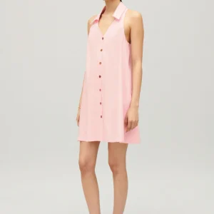 Vestido corto babydoll abotonado