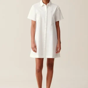 Vestido camisero blanco bordado