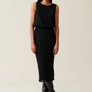 Vestido 7/8 cuello redondo elástico