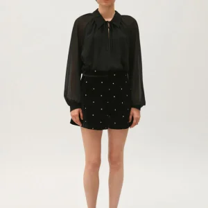 Pantalón corto de terciopelo negro