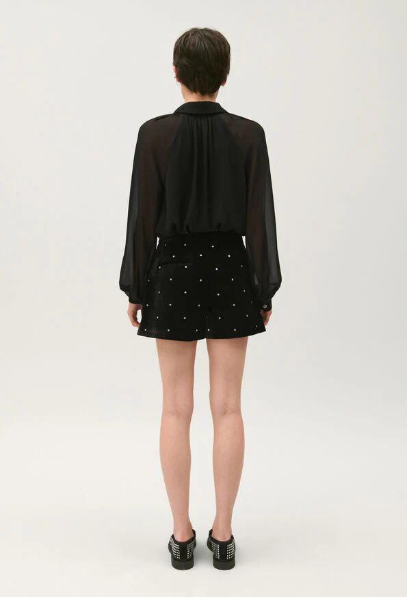 Pantalón corto de terciopelo negro - Imagen 3