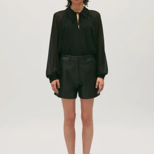 Shorts de piel negros