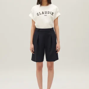 Bermudas rectos azul marino