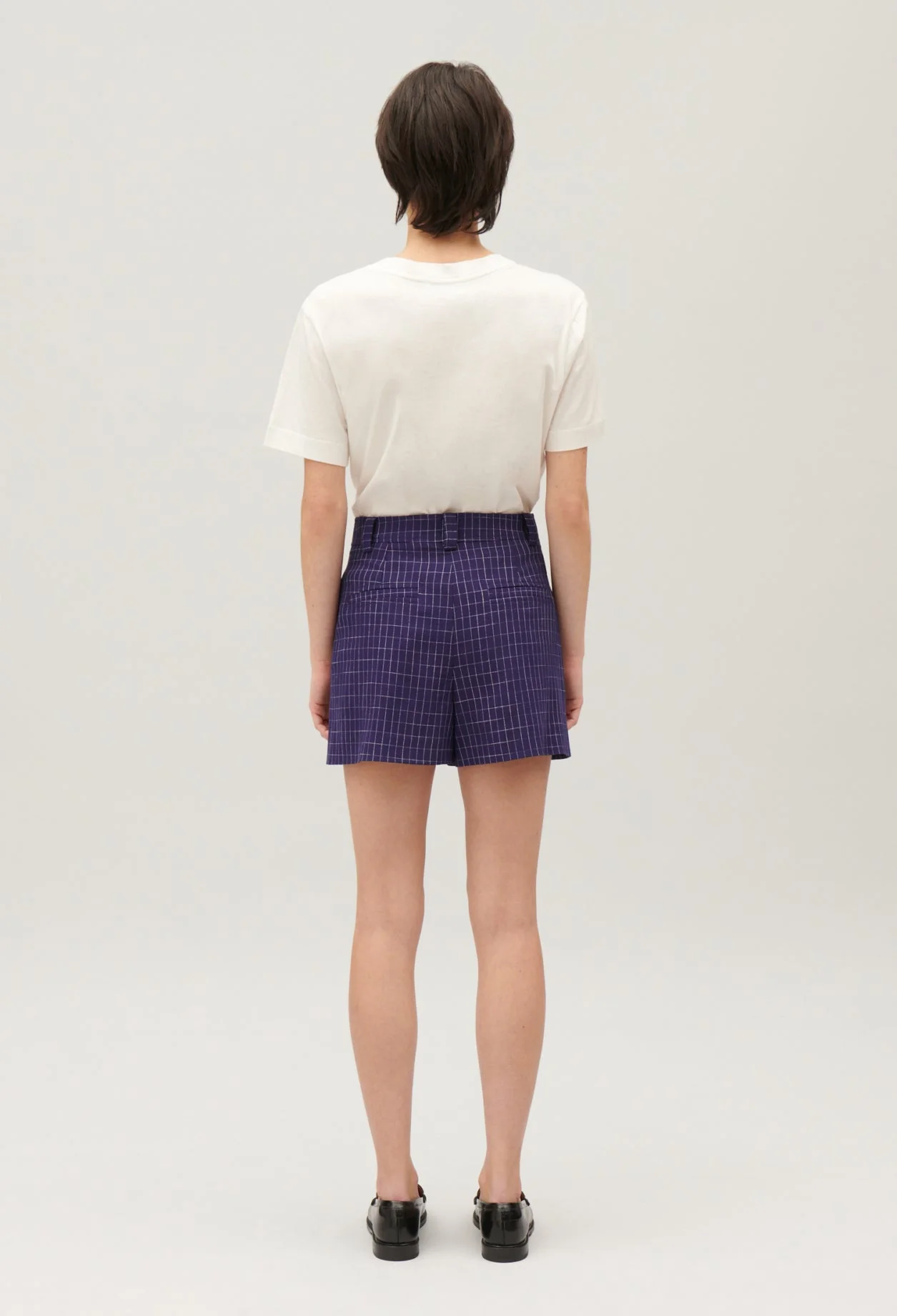 Pantalones cortos de cuadros índigo - Imagen 3