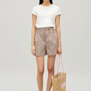 Short de rayas en bronce