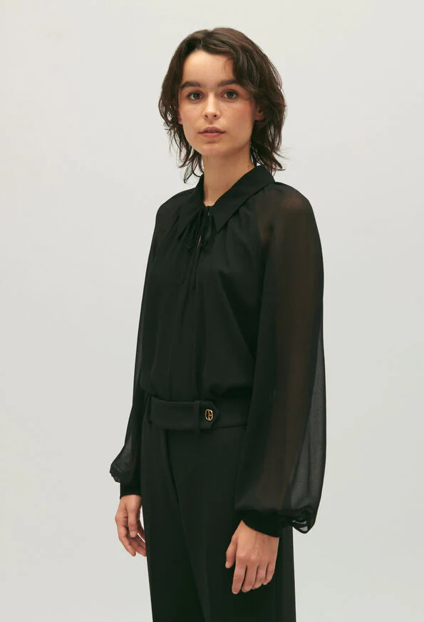 Blusa fluida negra - Imagen 2