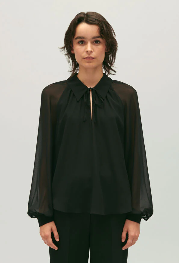Blusa fluida negra - Imagen 4