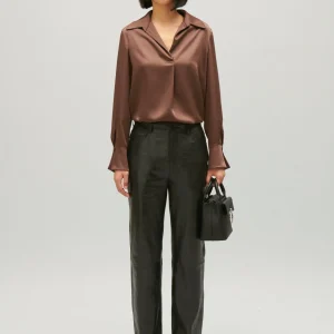 Blusa fluida satinada