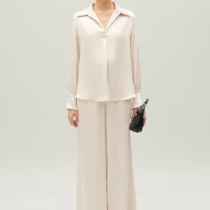 Blusa fluida satinada