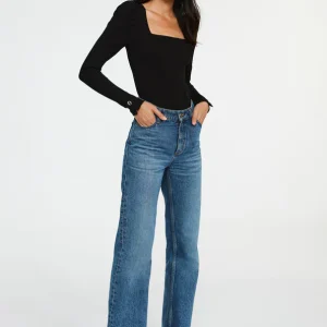 Camiseta de manga larga acanalada