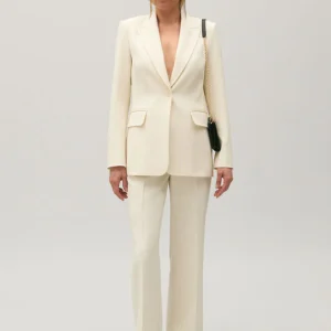 Chaqueta de traje color marfil