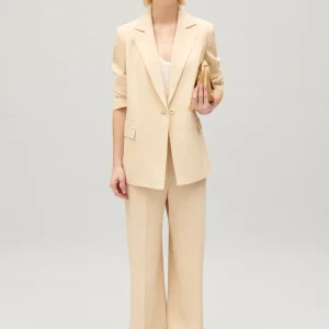 Chaqueta de traje con textura en beige