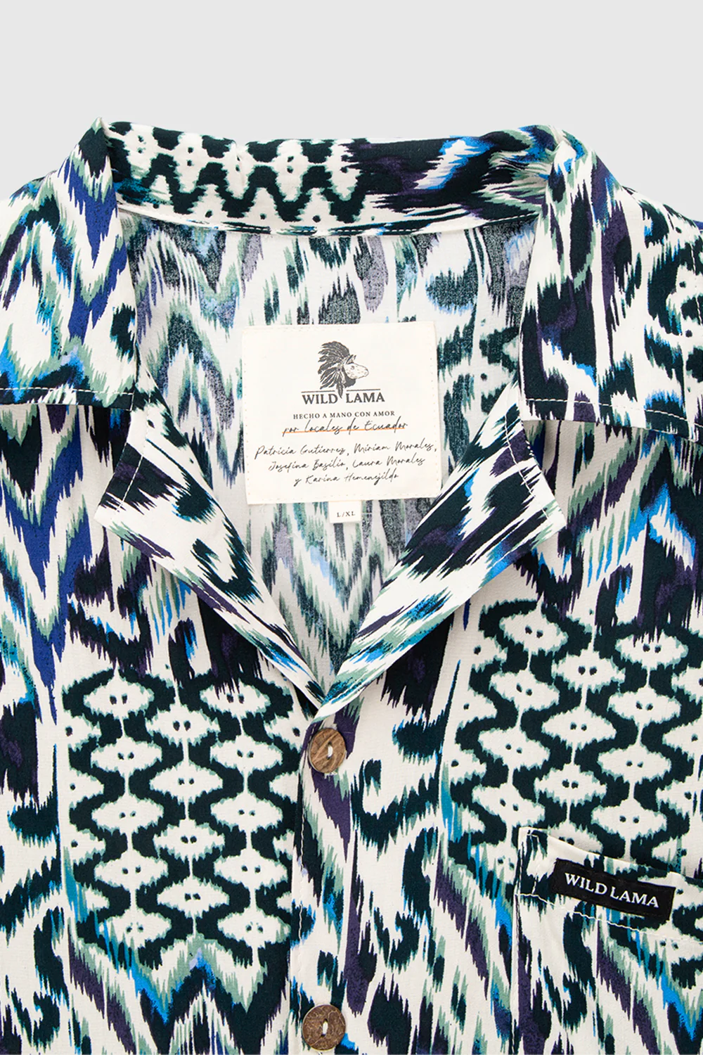 Guayabera Ecuador Print Azul Hombre - Imagen 9