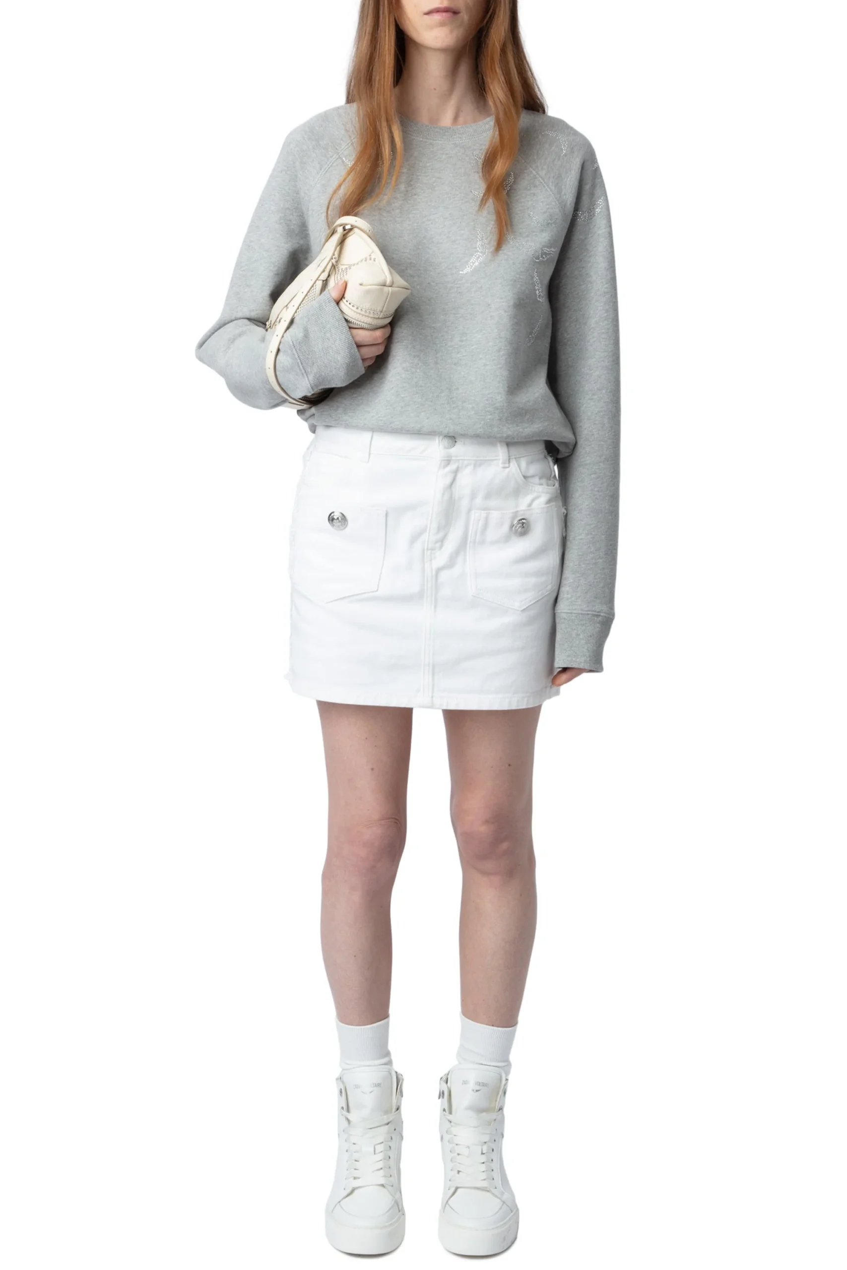 Sudadera Upper Rain Strass Wings Gris Moyen