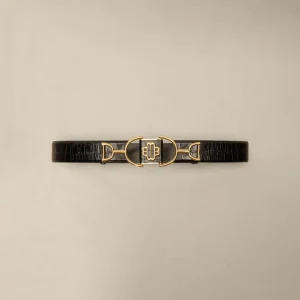 Cinturón de ancho de piel lisa